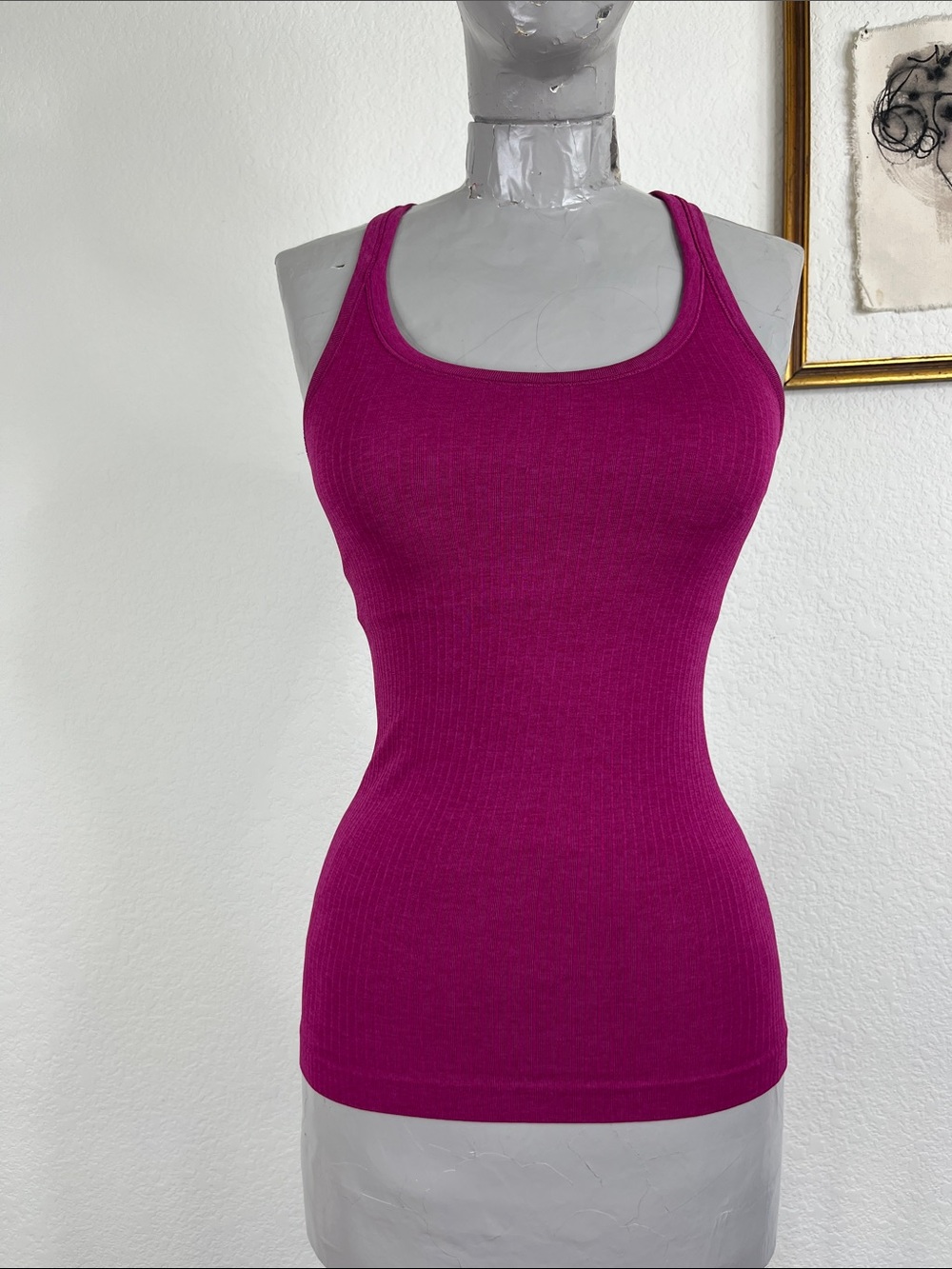 Lululemon Ebb to Street Tank TopRibbed Marled *Light Support, B/C Cup Magenta Pu